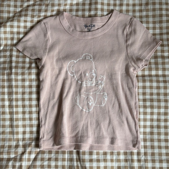 Brandy Melville Pink Teddy Bear Graphic Tee - Picture 1 of 3